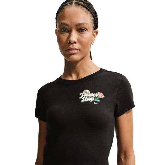 Nike Flower Shop Midcrop Tee - Women's - Black
