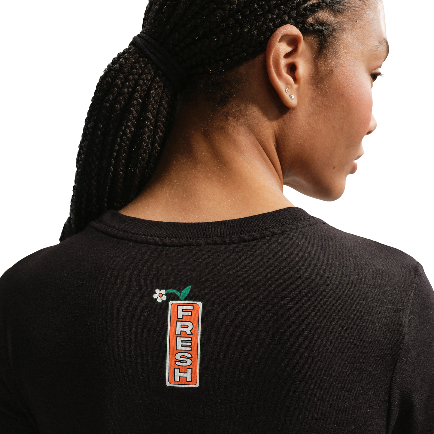 Nike Flower Shop Midcrop Tee - Women's - Black