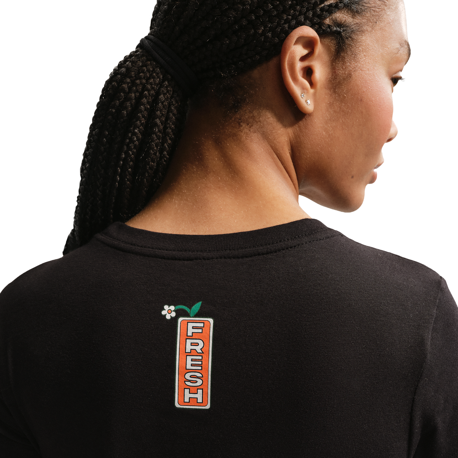 Nike Flower Shop Midcrop Tee - Women's - Black