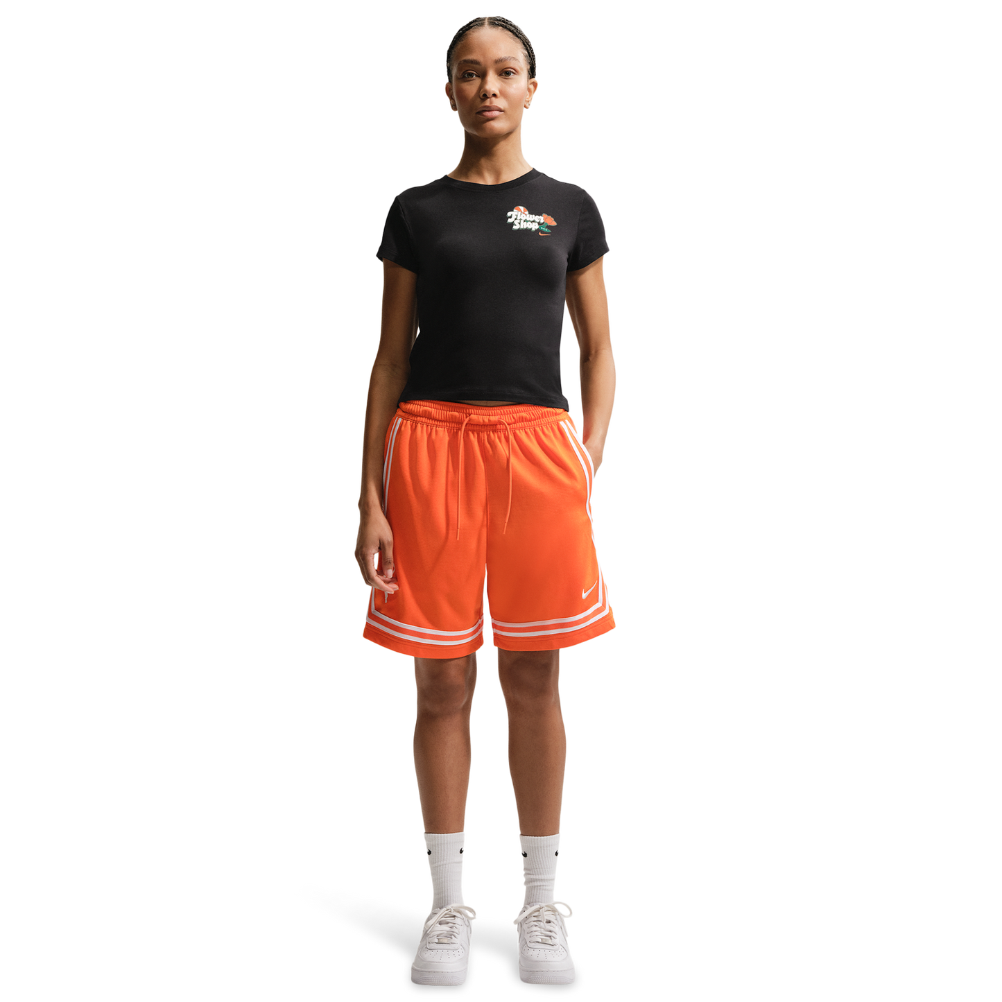 Nike Flower Shop Midcrop Tee - Women's - Black