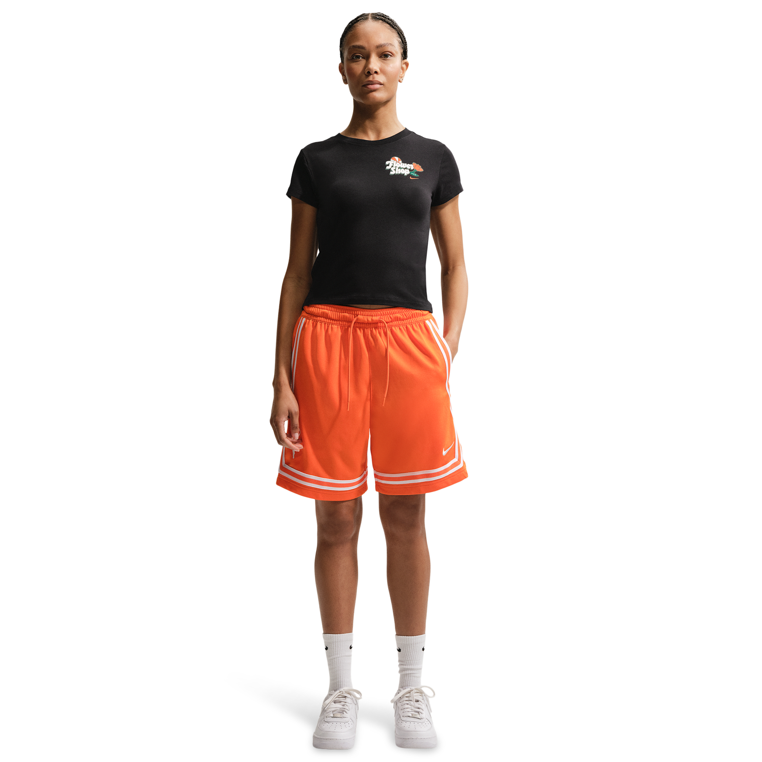 Nike Flower Shop Midcrop Tee - Women's - Black