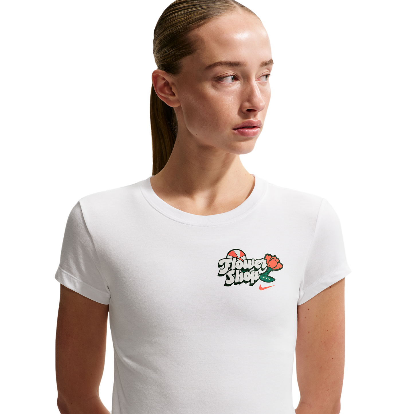 Nike Flower Shop Midcrop Tee - Women's - White