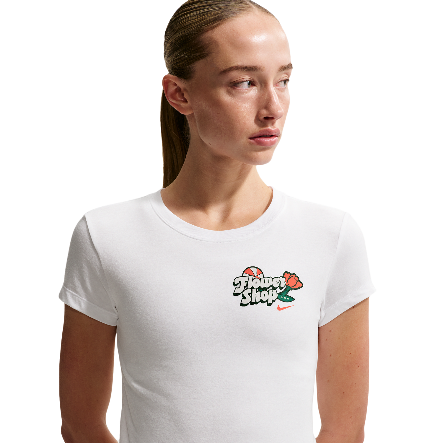 Nike Flower Shop Midcrop Tee - Women's - White