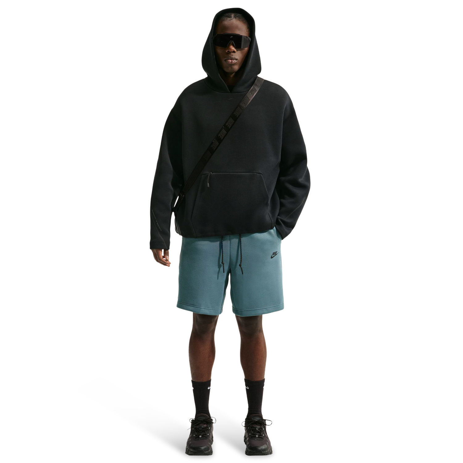 Nike Tech Fleece Shorts - Men's - Black/Mineral Slate
