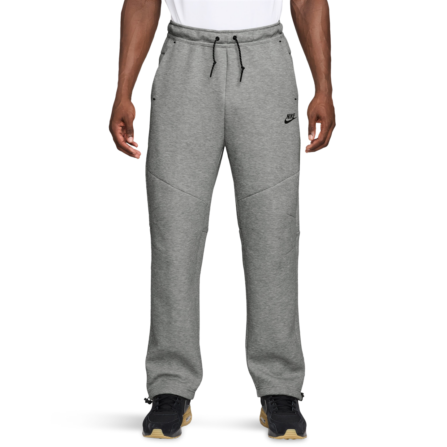 Nike Tech Fleece Open Hem Pants - Men's - Dark Grey Heather/Black