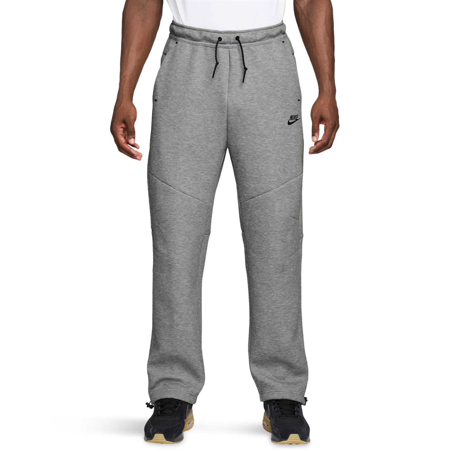 Nike Tech Fleece Open Hem Pants - Men's - Dark Grey Heather/Black
