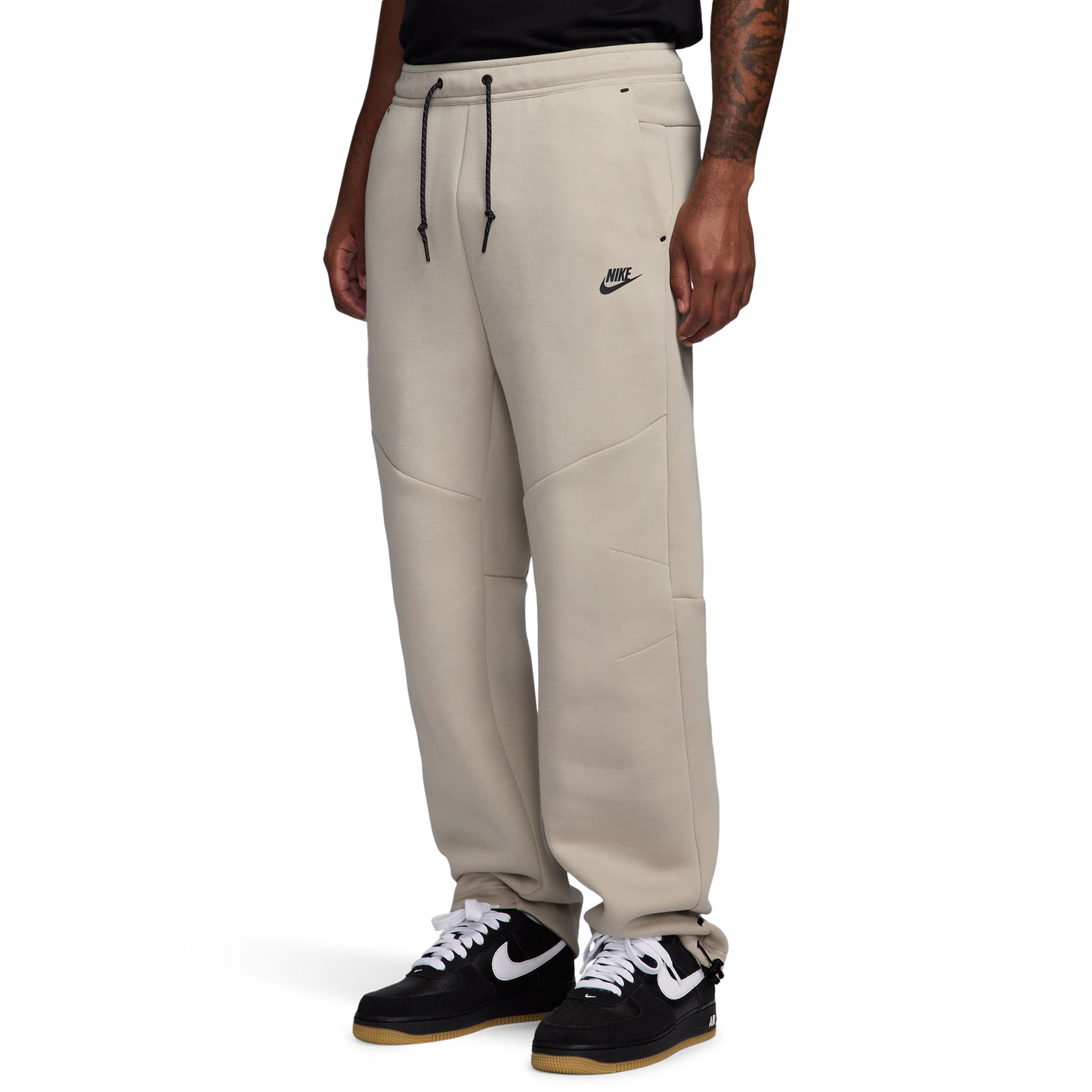 Nike Tech Fleece Open Hem Pants - Men's - Black/Beige
