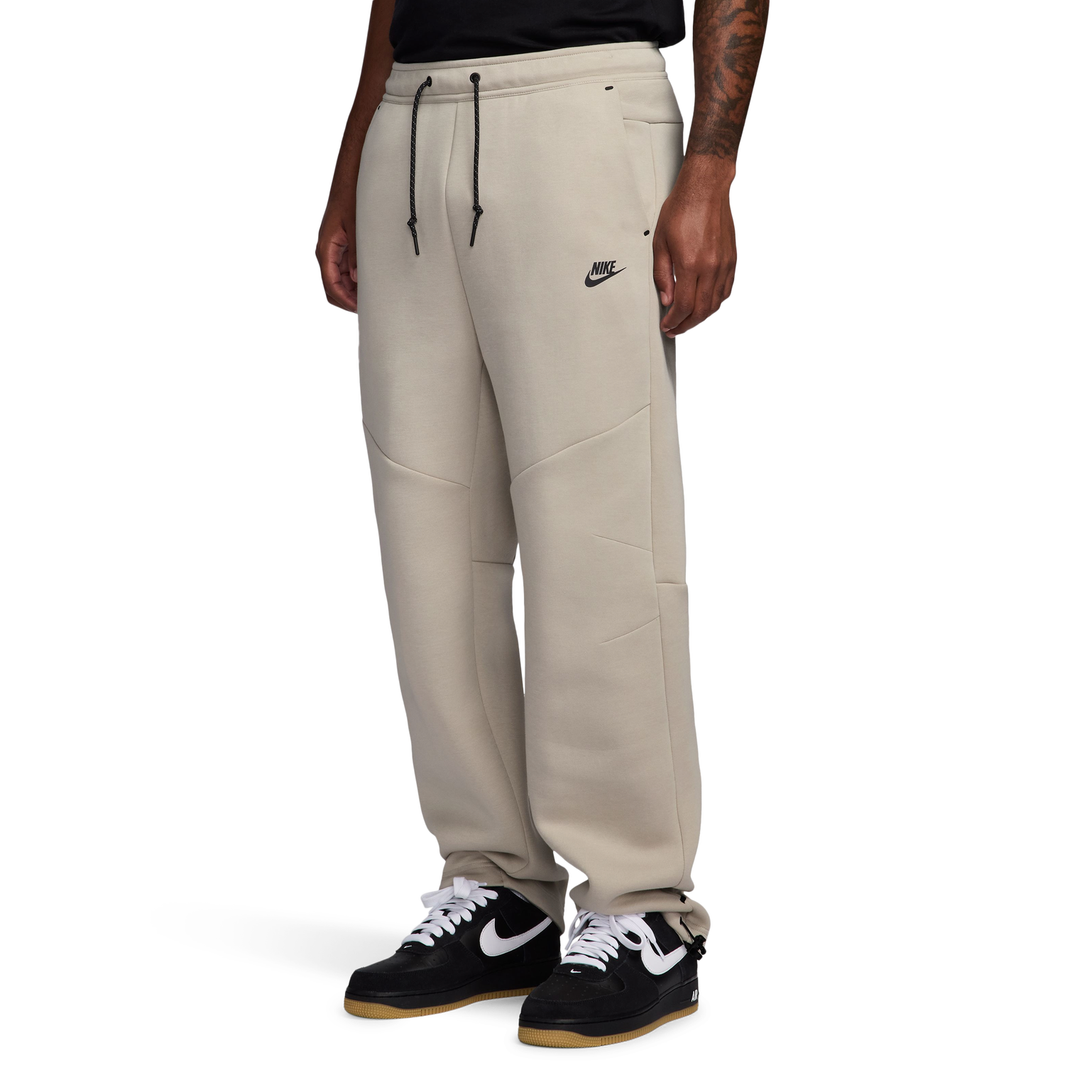 Nike Tech Fleece Open Hem Pants - Men's - Black/Beige