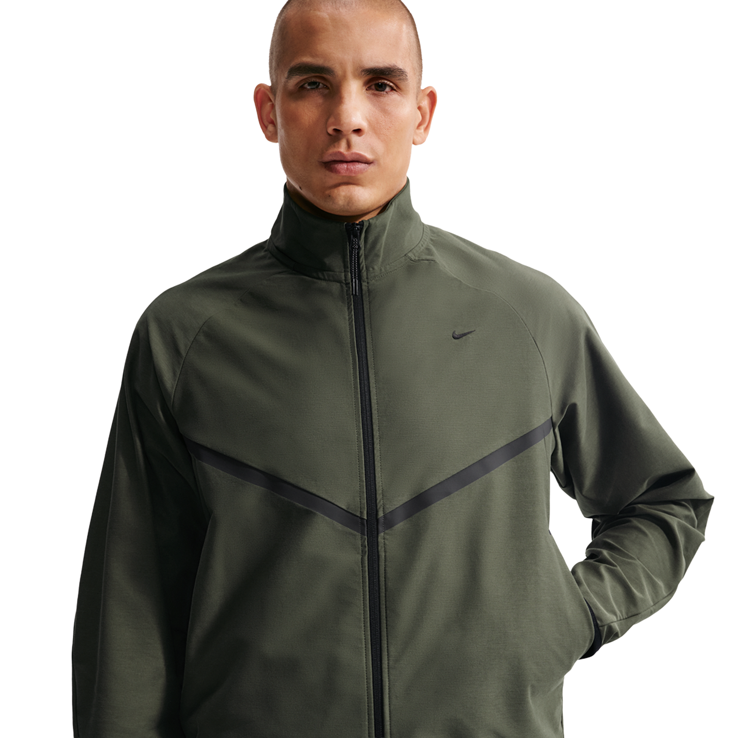 Nike Tech Shori Knit Track Jacket - Men's - Cargo Khaki/Black