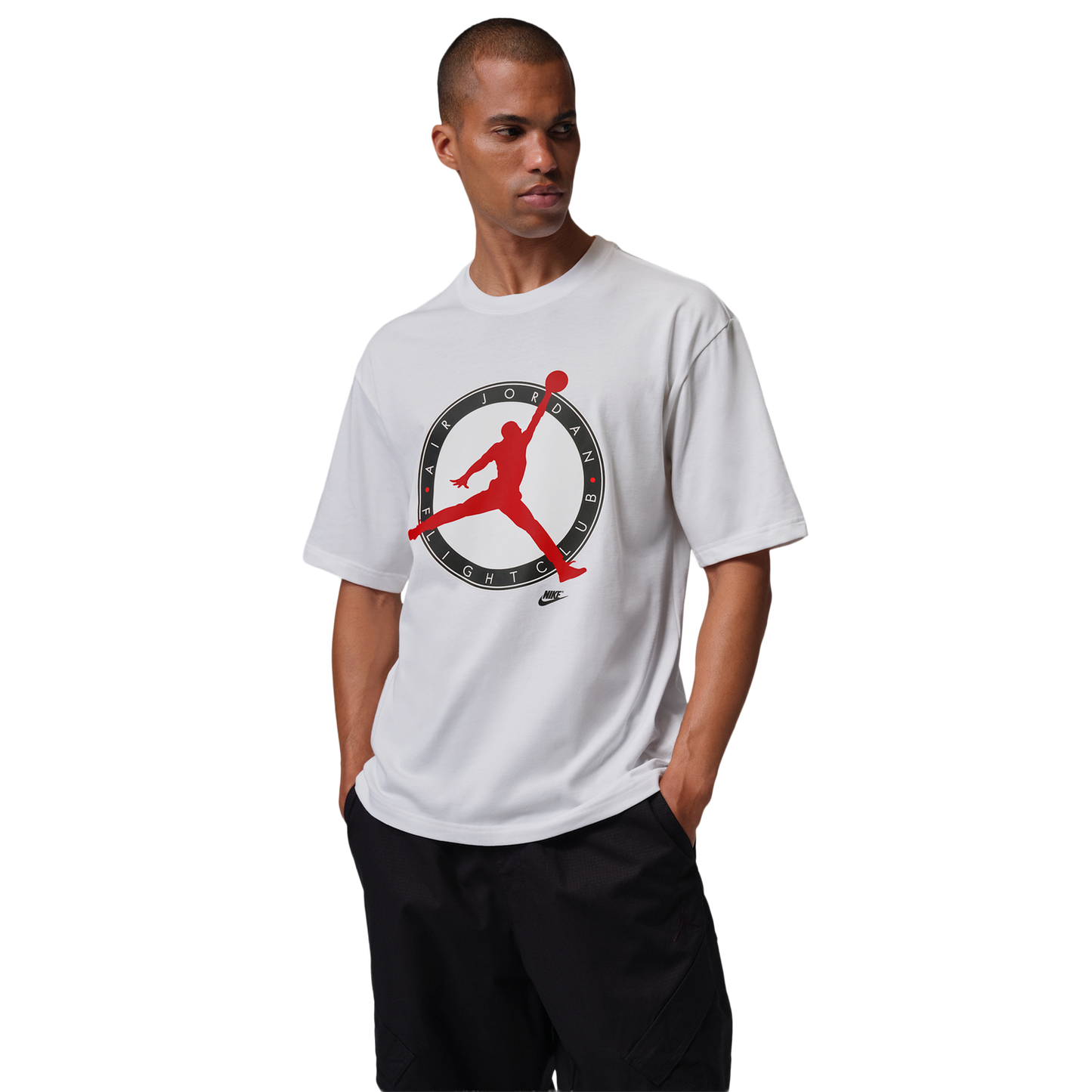 Jordan Flight Club Short Sleeve Crew - Men's - White/University Red