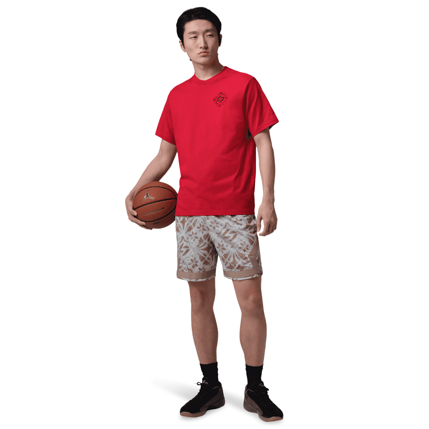 Jordan Dri-FIT SPT Short Sleeve Crew - Men's - Varsity Red/Black