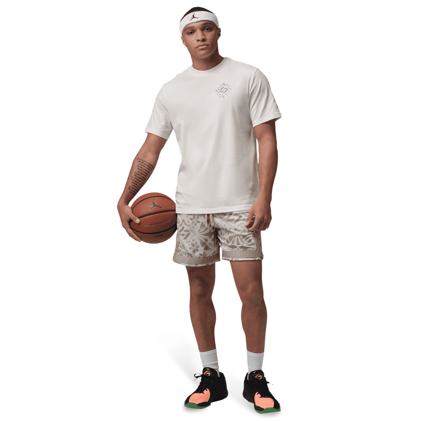 Jordan Demand SPT Short - Men's - Khaki/Varsity Red