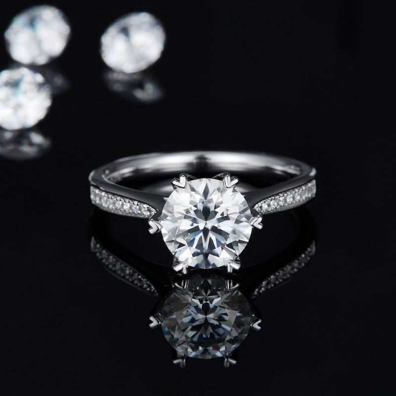Polaris Round Cut Moissanite Ring - foto 10