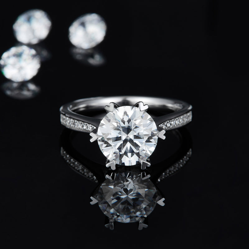 Polaris Round Cut Moissanite Ring - foto 12