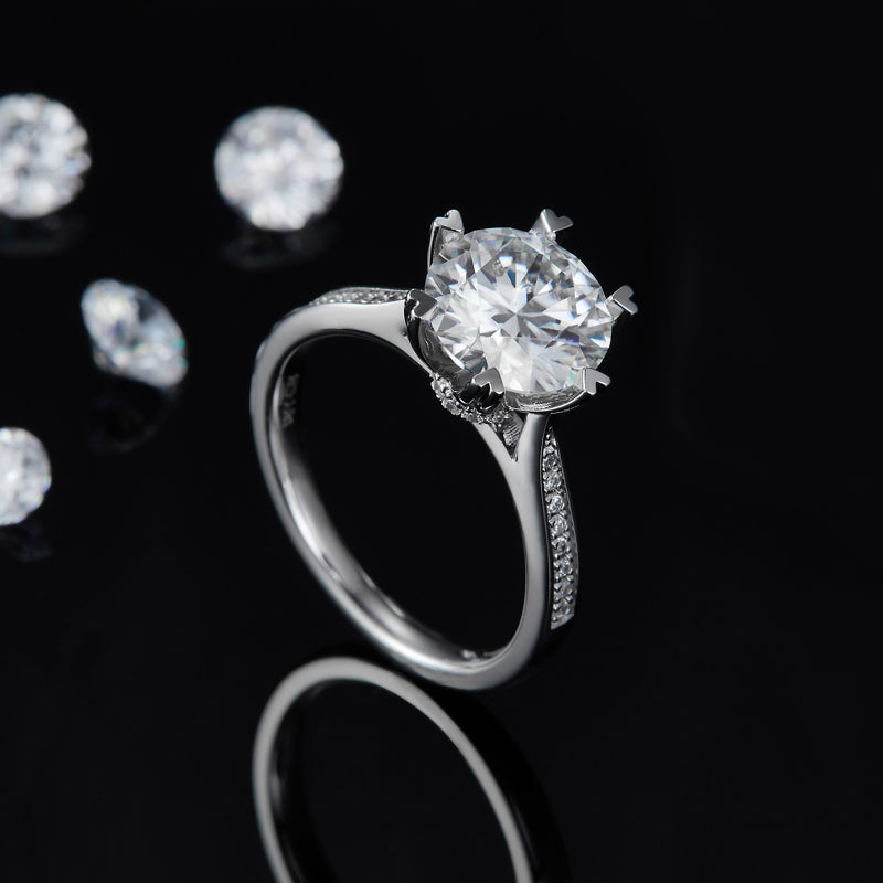 Polaris Round Cut Moissanite Ring - foto 15