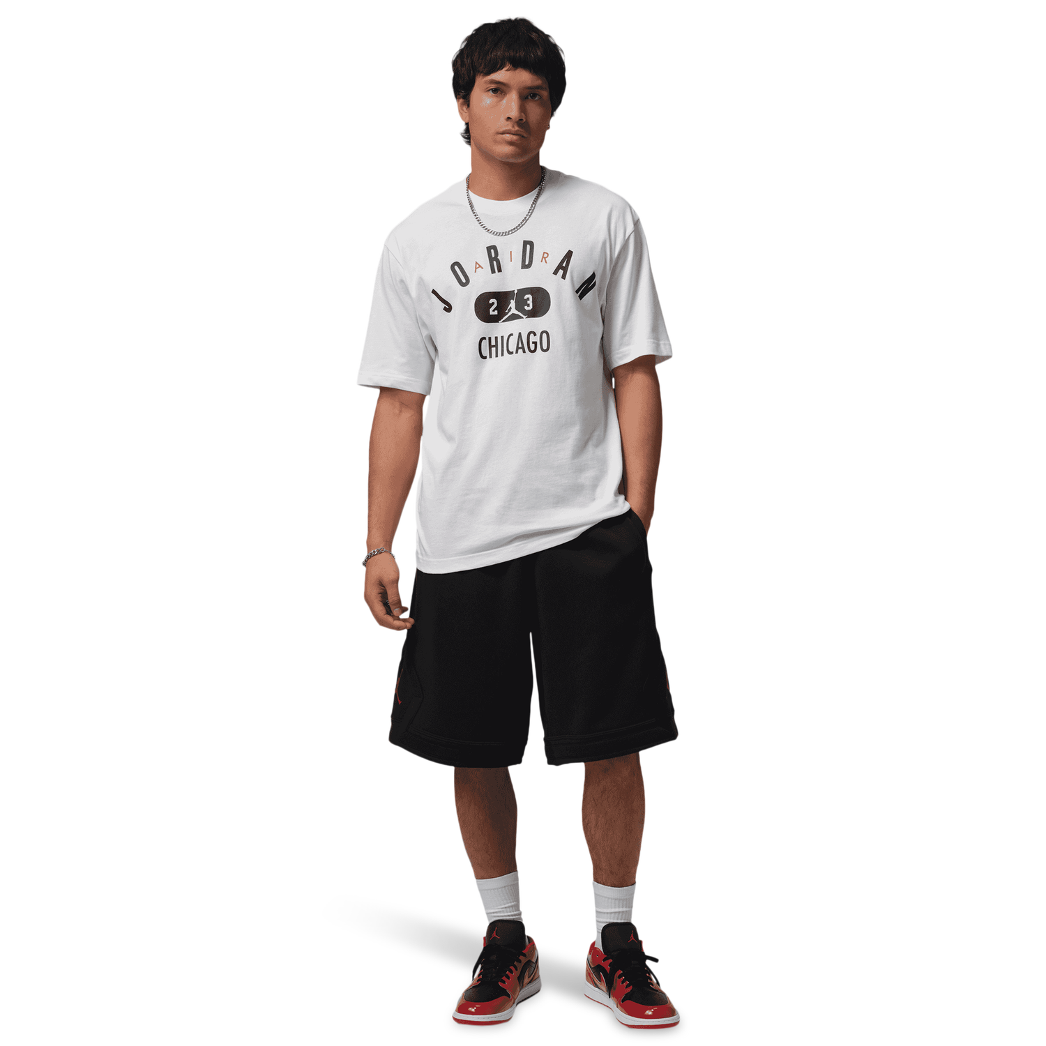Jordan Chicago City Short Sleeve Crew - Men's - White/Black
