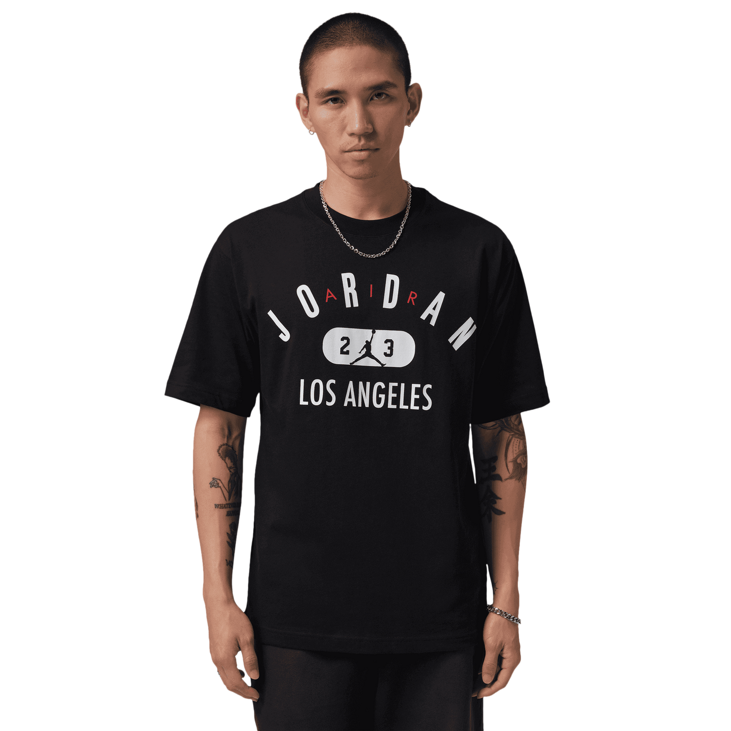 Jordan Los Angeles City Short Sleeve Crew - Men's - Black/White