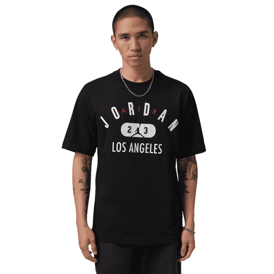 Jordan Los Angeles City Short Sleeve Crew - Men's - Black/White
