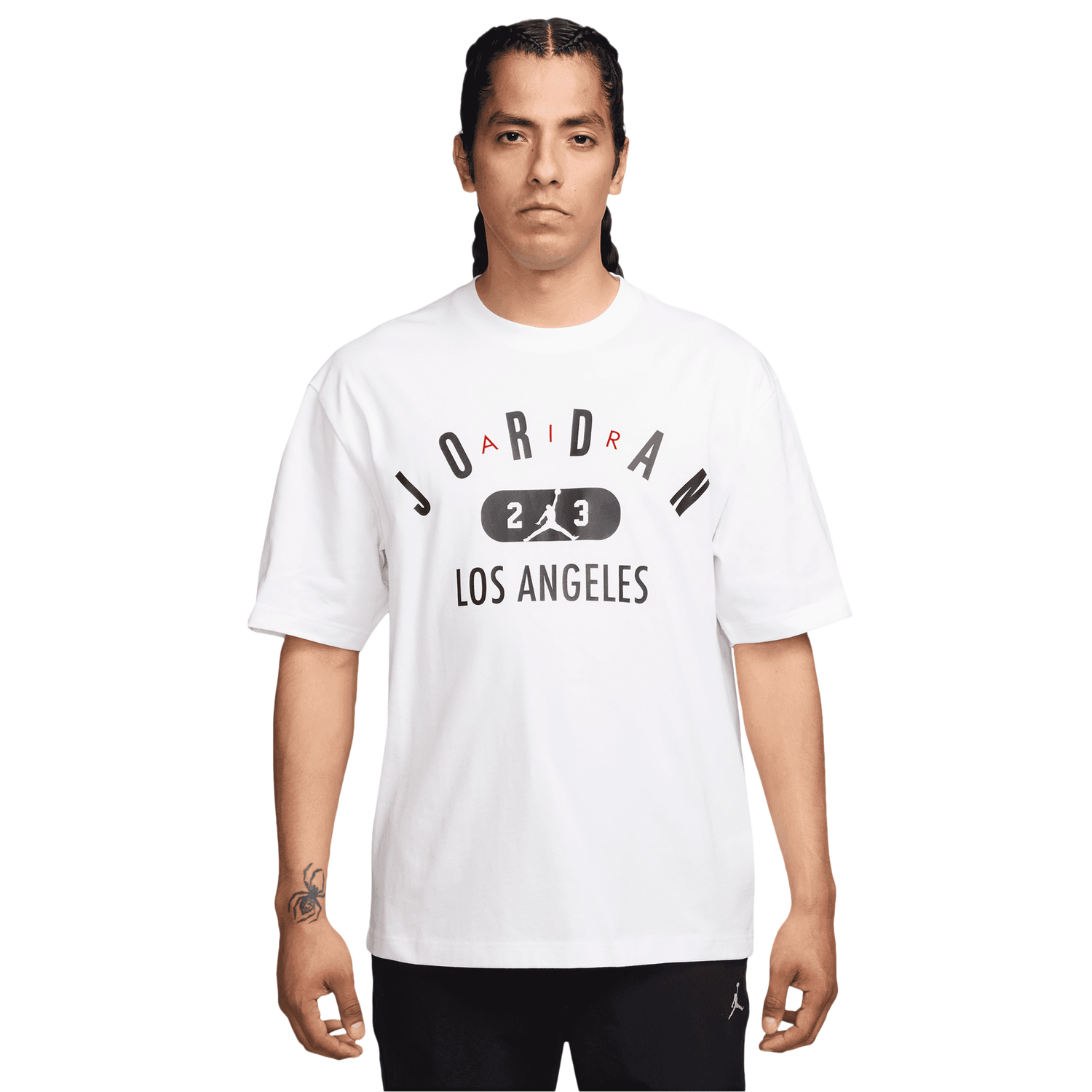 Jordan Los Angeles City Short Sleeve Crew - Men's - White/Black