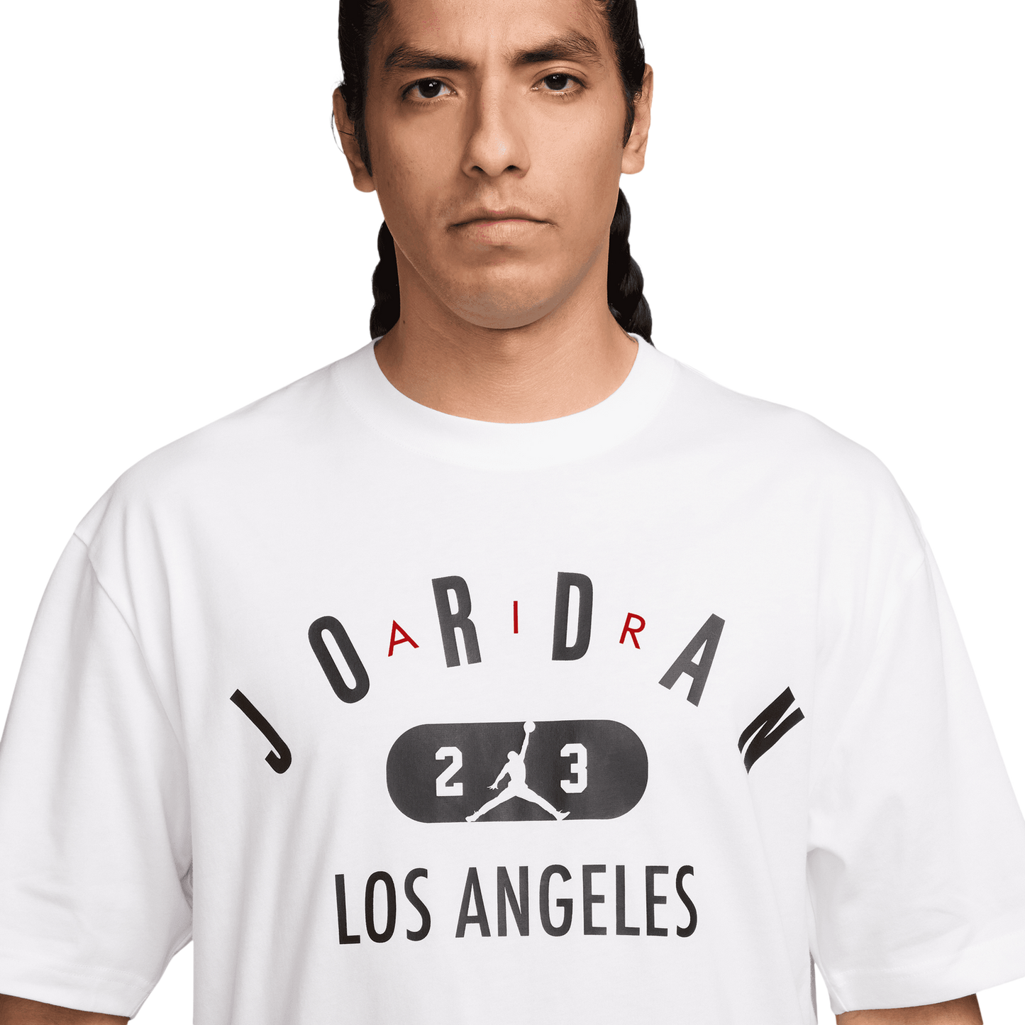 Jordan Los Angeles City Short Sleeve Crew - Men's - White/Black