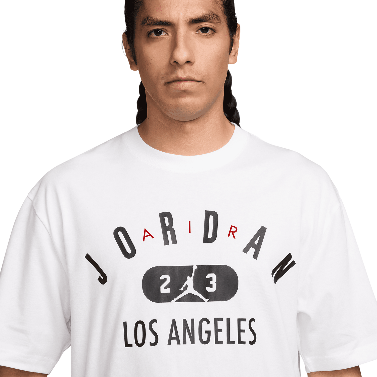 Jordan Los Angeles City Short Sleeve Crew - Men's - White/Black