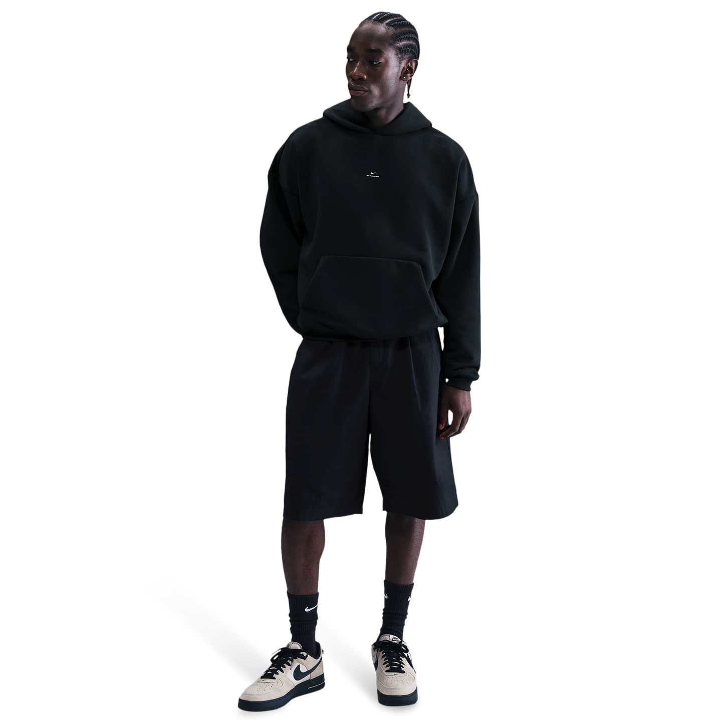 Nike Standard Issue Brushed Pullover Hoodie - Men's - Black/White