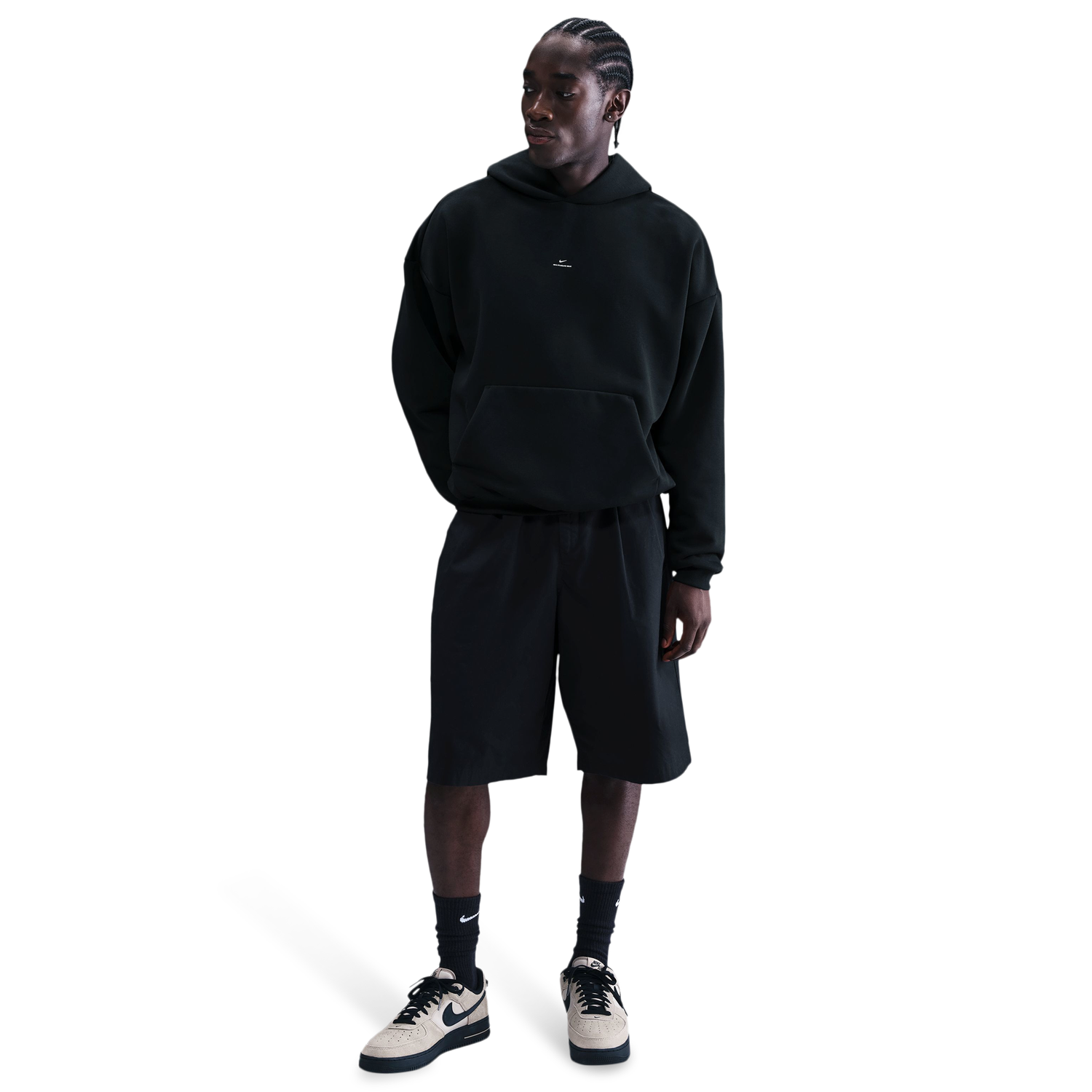 Nike Standard Issue Brushed Pullover Hoodie - Men's - Black/White