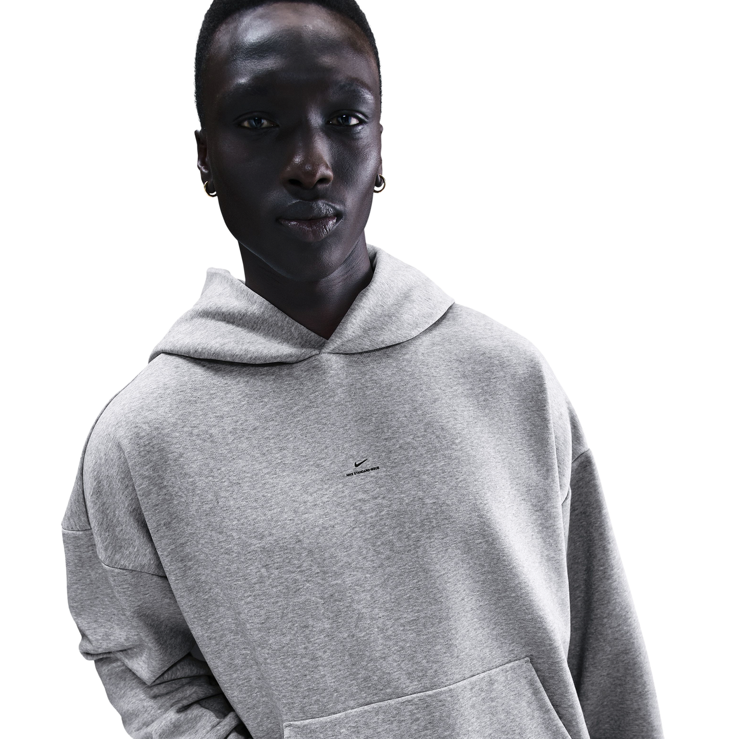 Nike Standard Issue Brushed Pullover Hoodie - Men's - Dark Grey Heather/Black