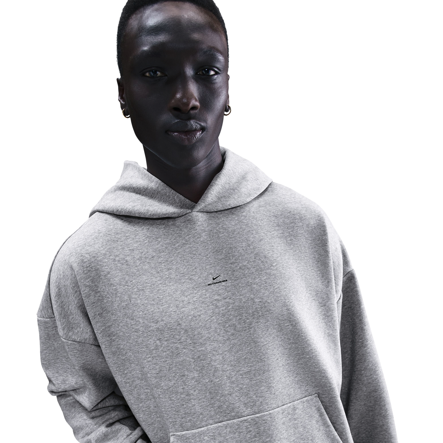 Nike Standard Issue Brushed Pullover Hoodie - Men's - Dark Grey Heather/Black