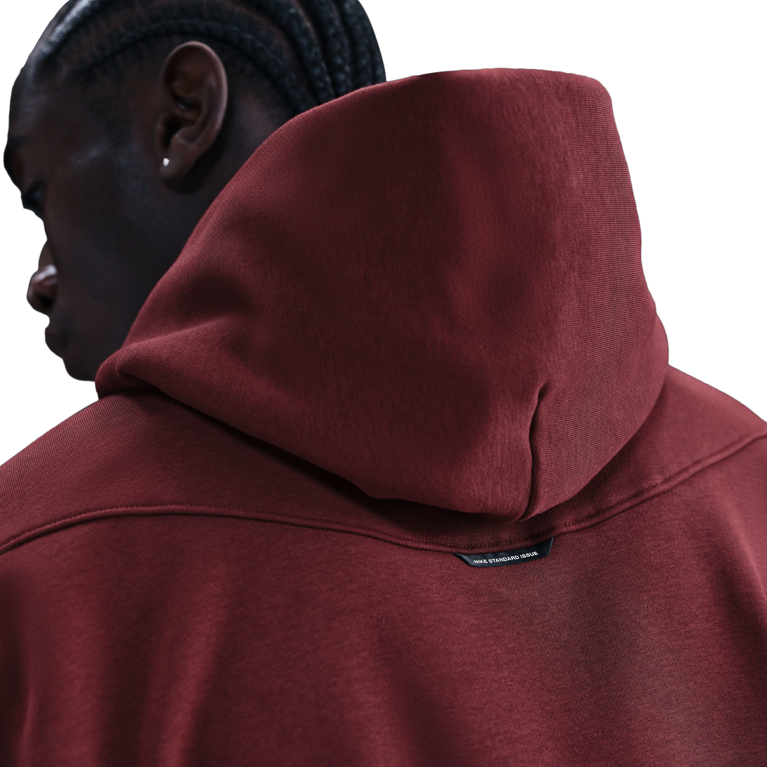 Nike Standard Issue Brushed Pullover Hoodie - Men's - Pale Ivory/Dark Team Red