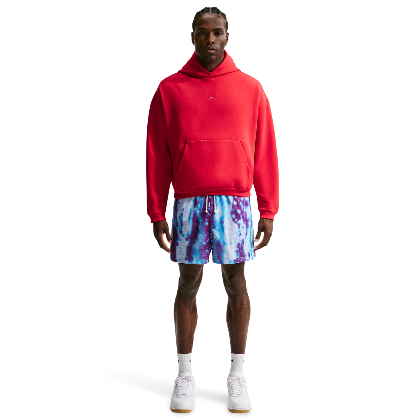 Nike Standard Issue Brushed Pullover Hoodie - Men's - Pale Ivory/University Red