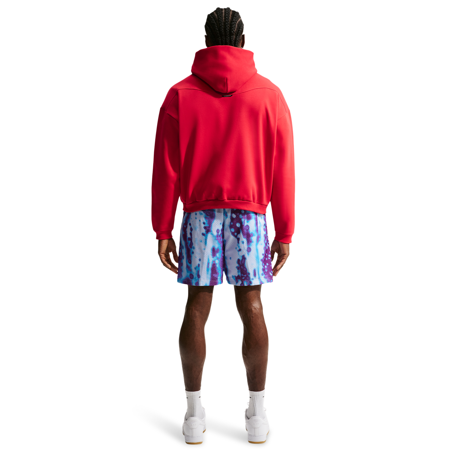 Nike Standard Issue Brushed Pullover Hoodie - Men's - Pale Ivory/University Red