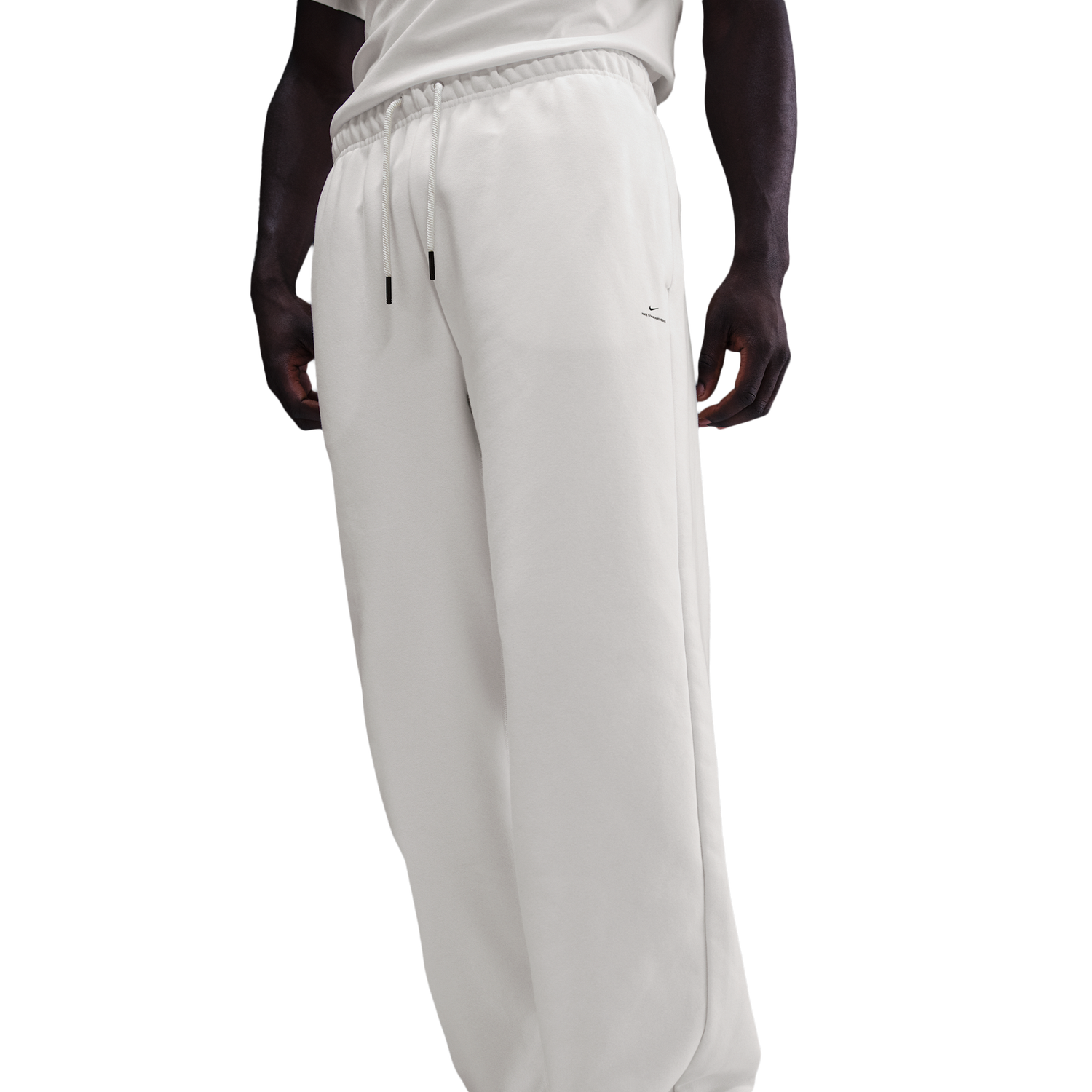 Nike Standard Issue Brushed Open Hem Pants - Men's - Sail/Black