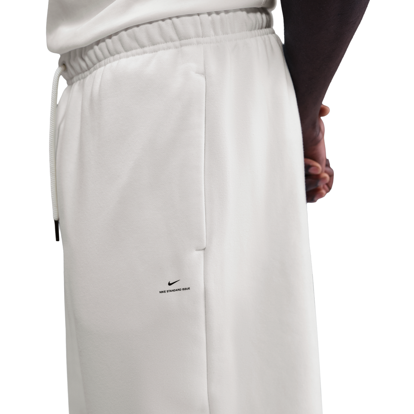 Nike Standard Issue Brushed Open Hem Pants - Men's - Sail/Black