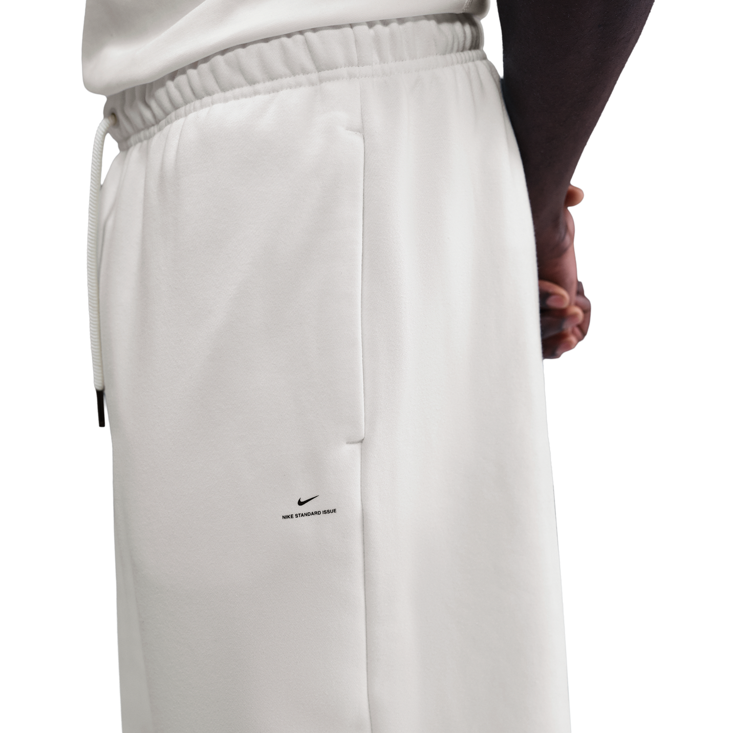 Nike Standard Issue Brushed Open Hem Pants - Men's - Sail/Black