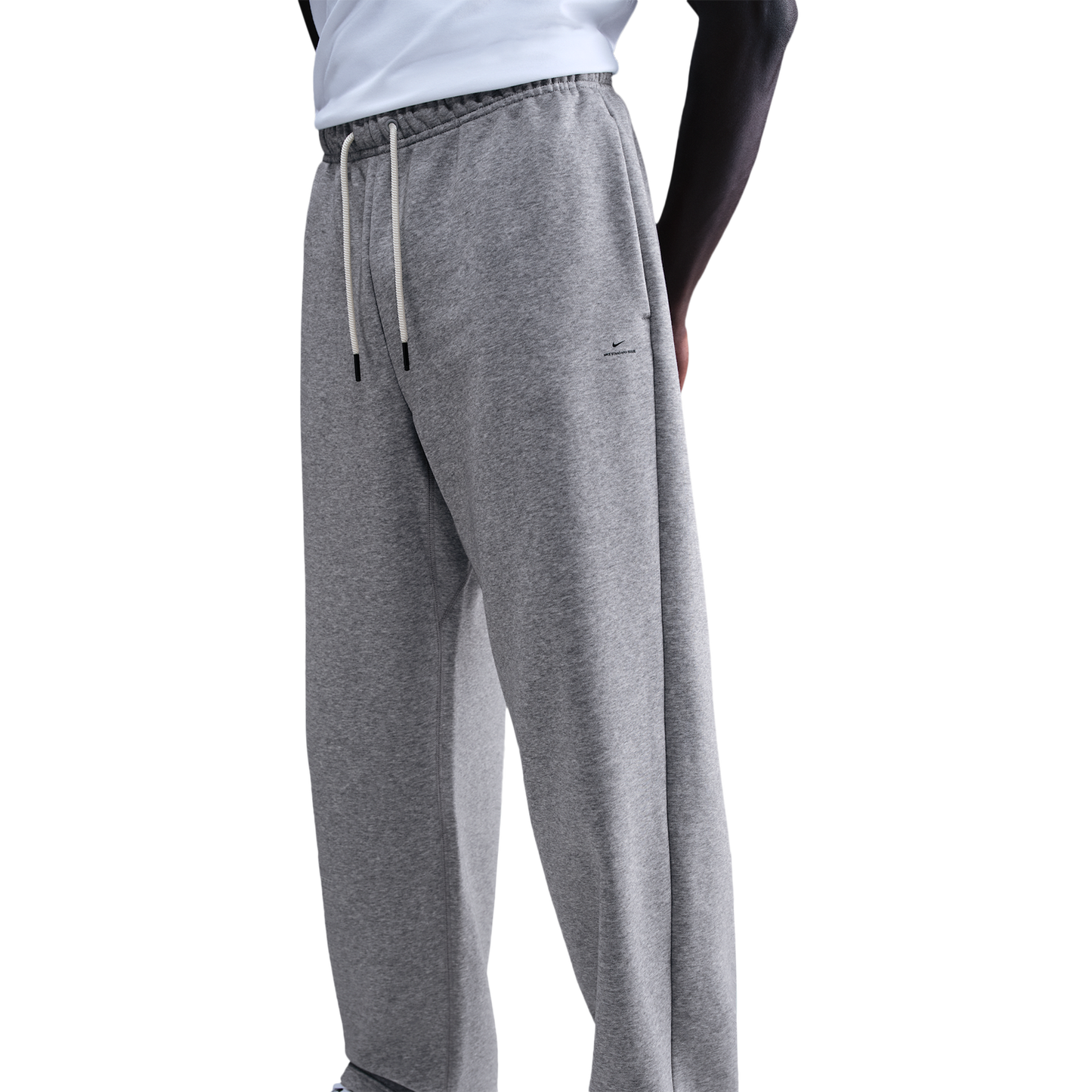 Nike Standard Issue Brushed Open Hem Pants - Men's - Dk Grey Heather/Black