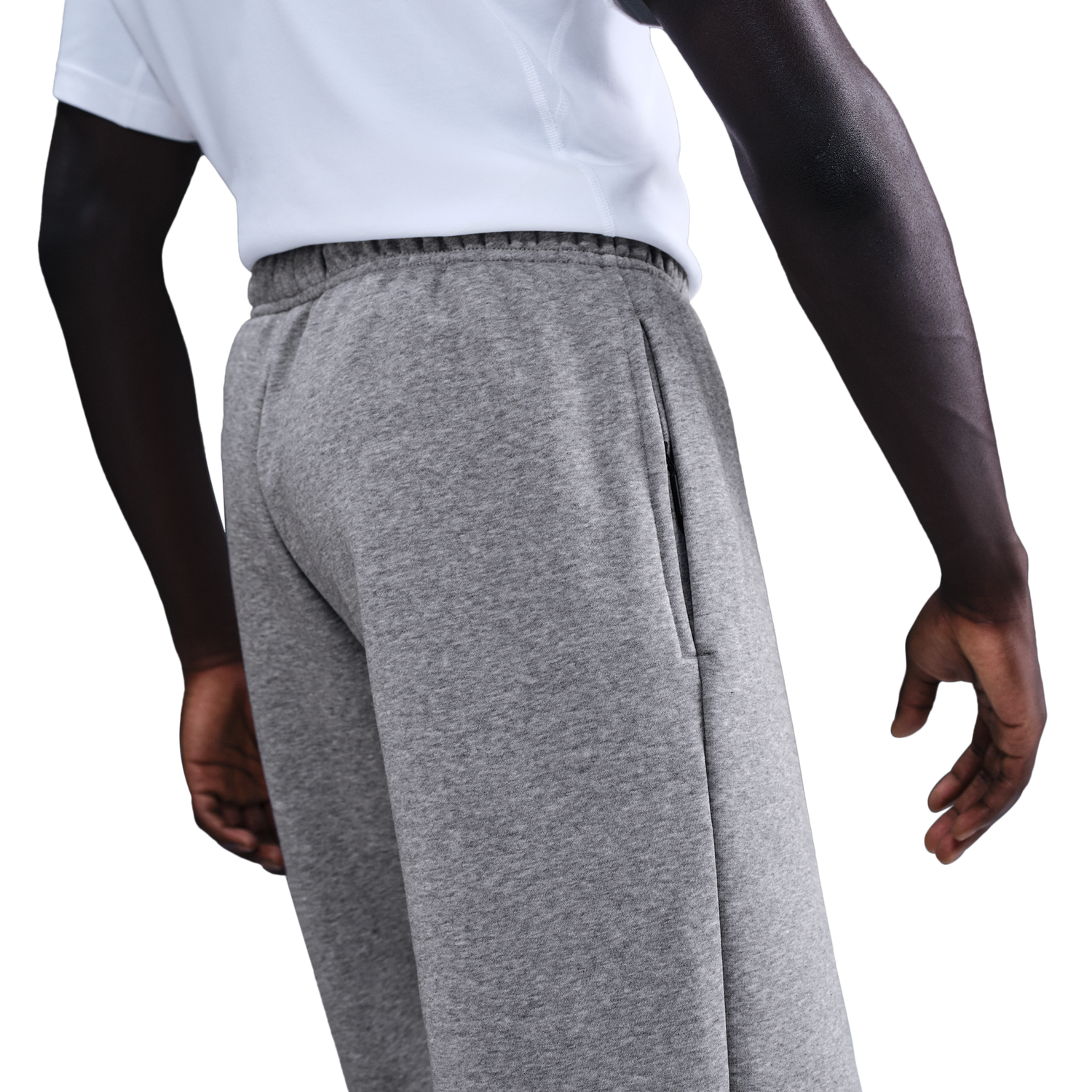 Nike Standard Issue Brushed Open Hem Pants - Men's - Dk Grey Heather/Black