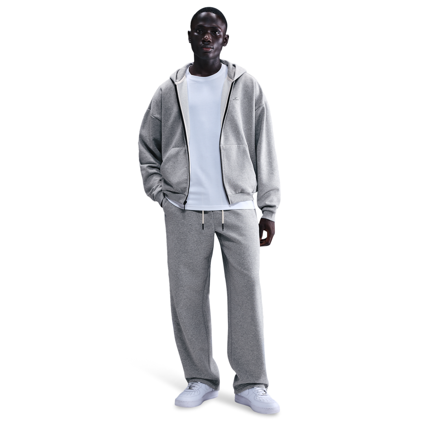 Nike Standard Issue Brushed Open Hem Pants - Men's - Dk Grey Heather/Black