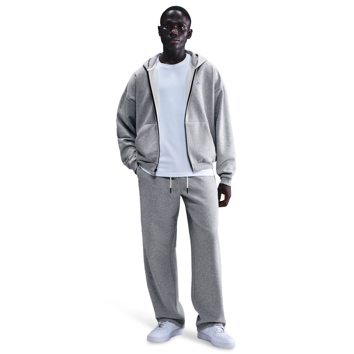 Nike Standard Issue Brushed Open Hem Pants - Men's - Dk Grey Heather/Black
