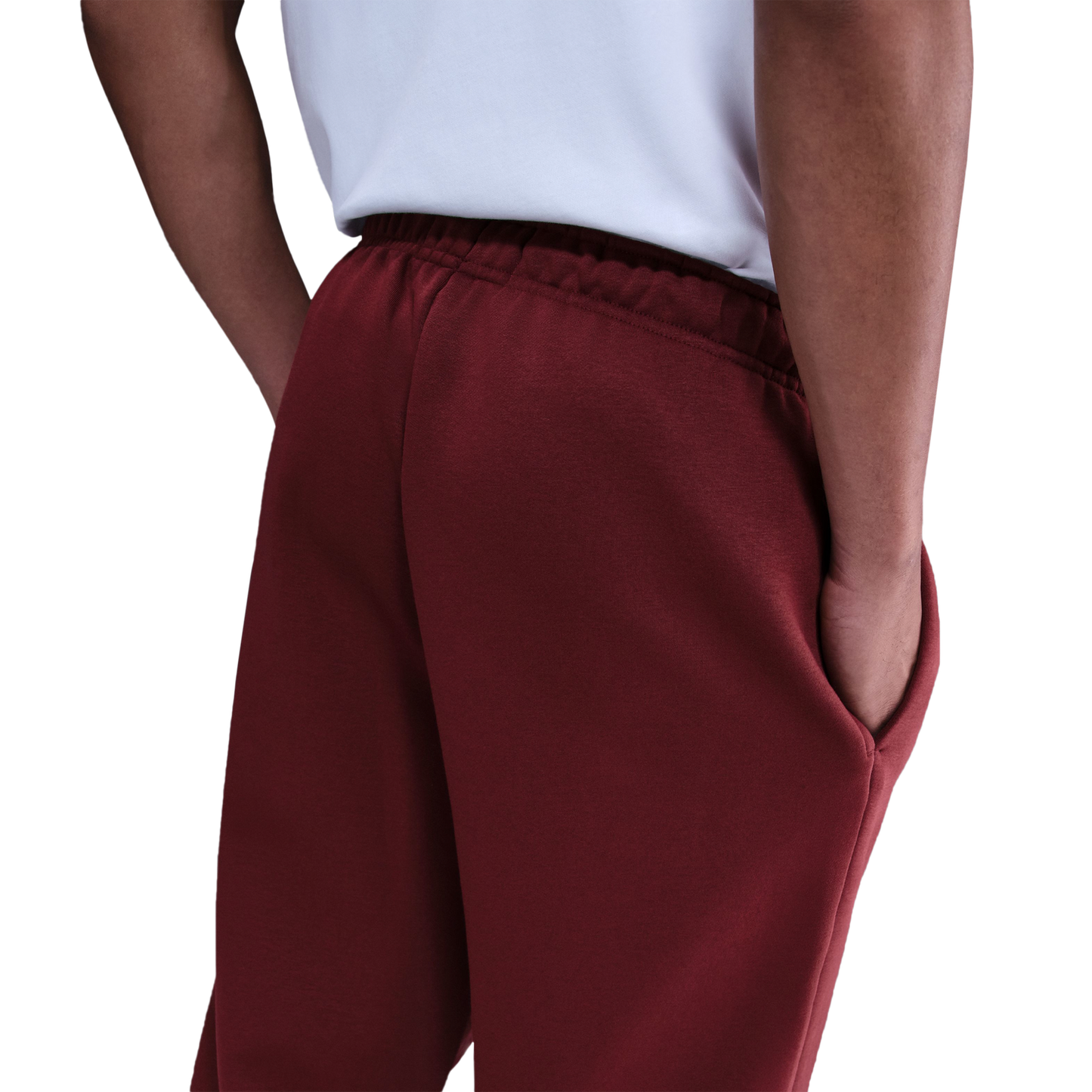 Nike Standard Issue Brushed Open Hem Pants - Men's - Pale Ivory/Dark Team Red