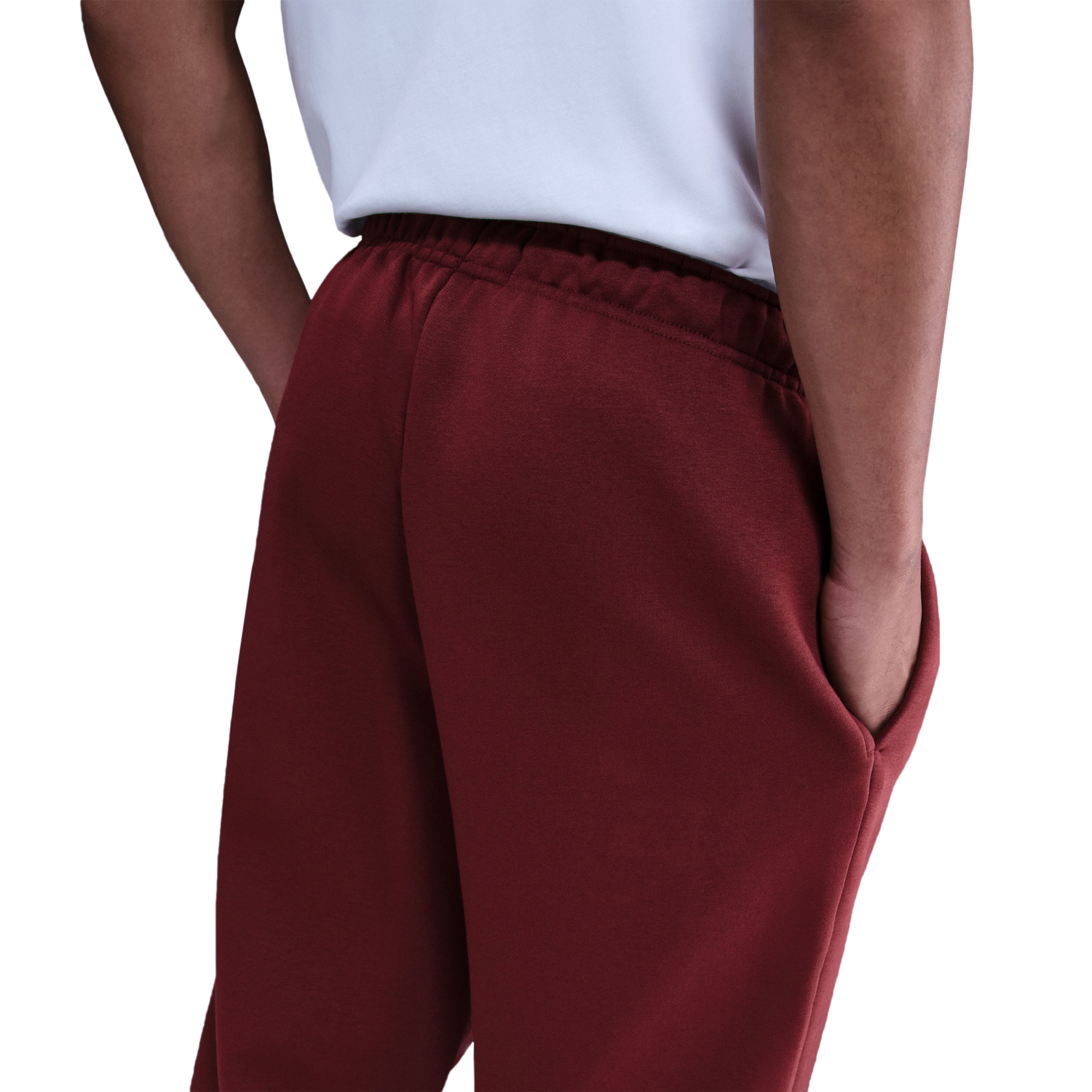 Nike Standard Issue Brushed Open Hem Pants - Men's - Pale Ivory/Dark Team Red