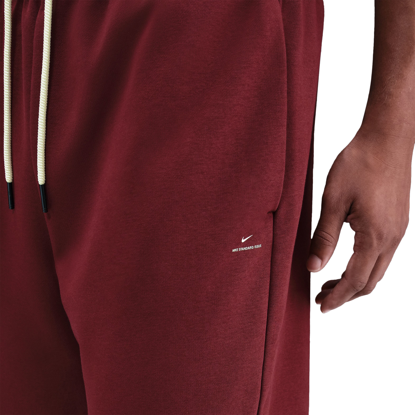 Nike Standard Issue Brushed Open Hem Pants - Men's - Pale Ivory/Dark Team Red