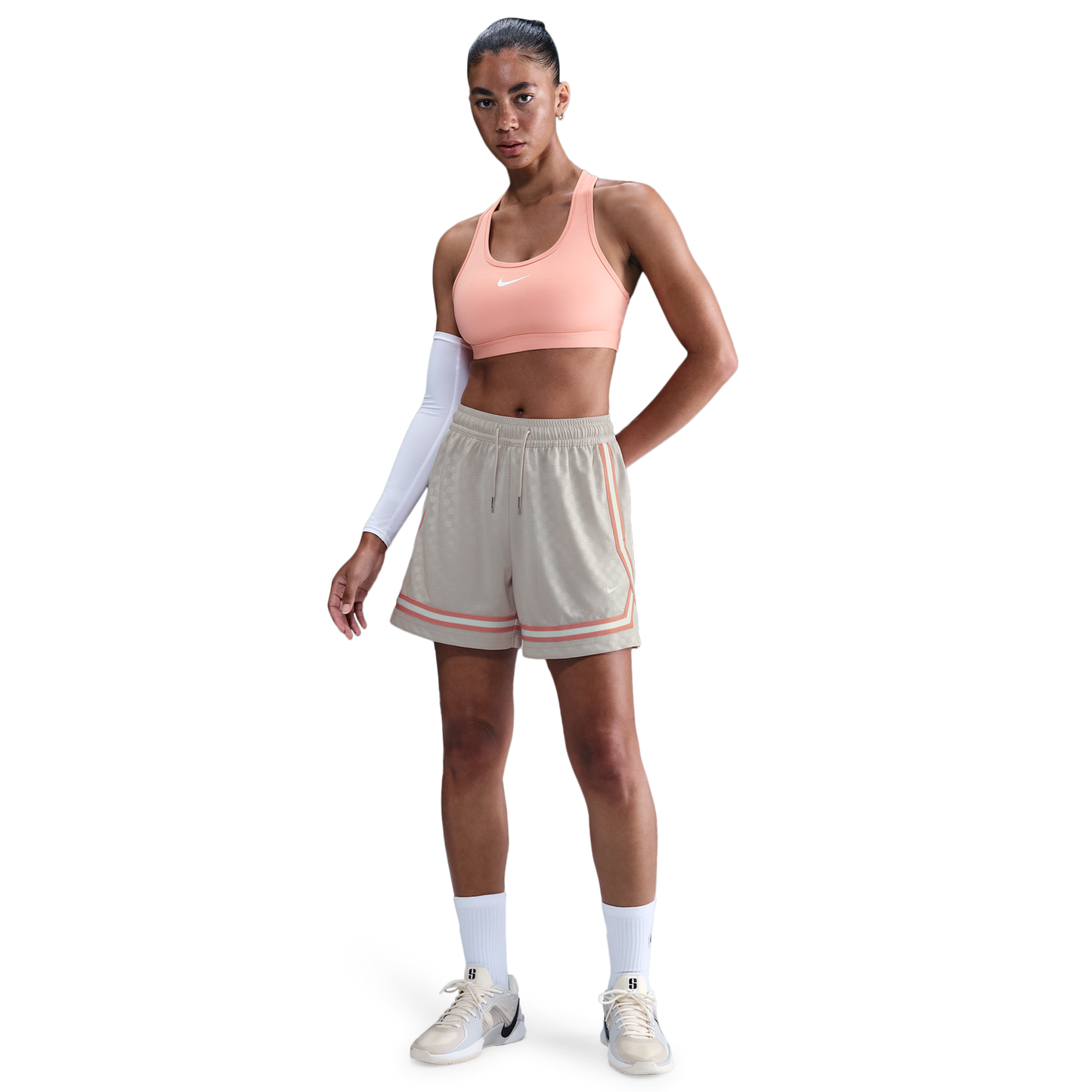 Nike Dri-FIT Crossover Shorts - Women's - Lt Orewood Brn/Rose Gold/White