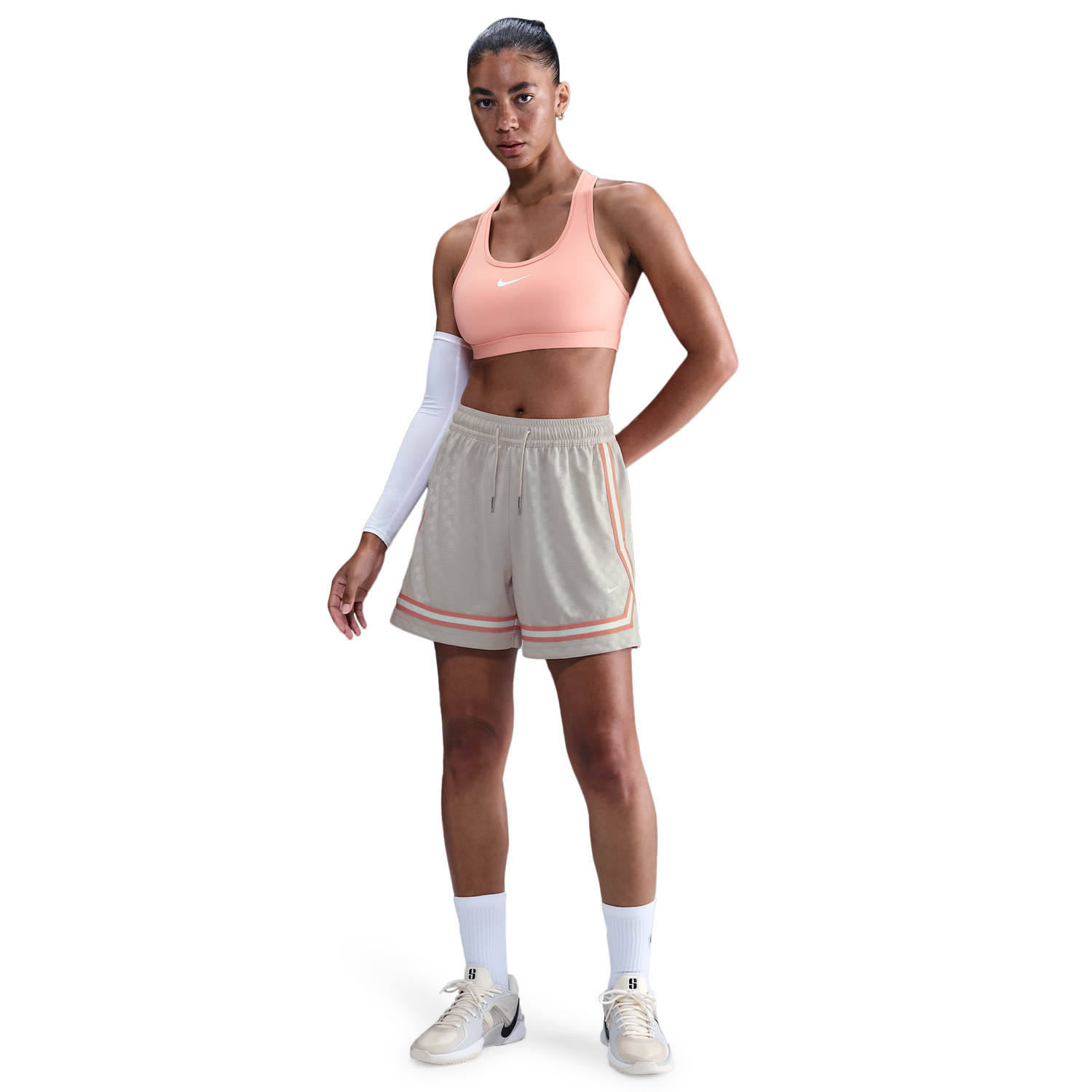 Nike Dri-FIT Crossover Shorts - Women's - Lt Orewood Brn/Rose Gold/White