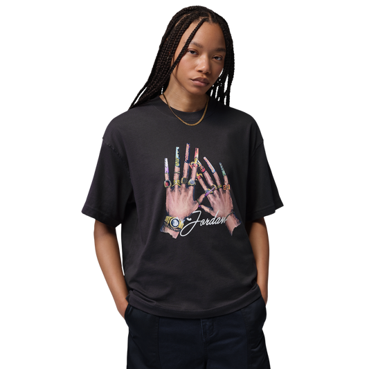 Jordan GFX Nail Short Sleeve T-Shirt - Women's - Multi/Off Noir