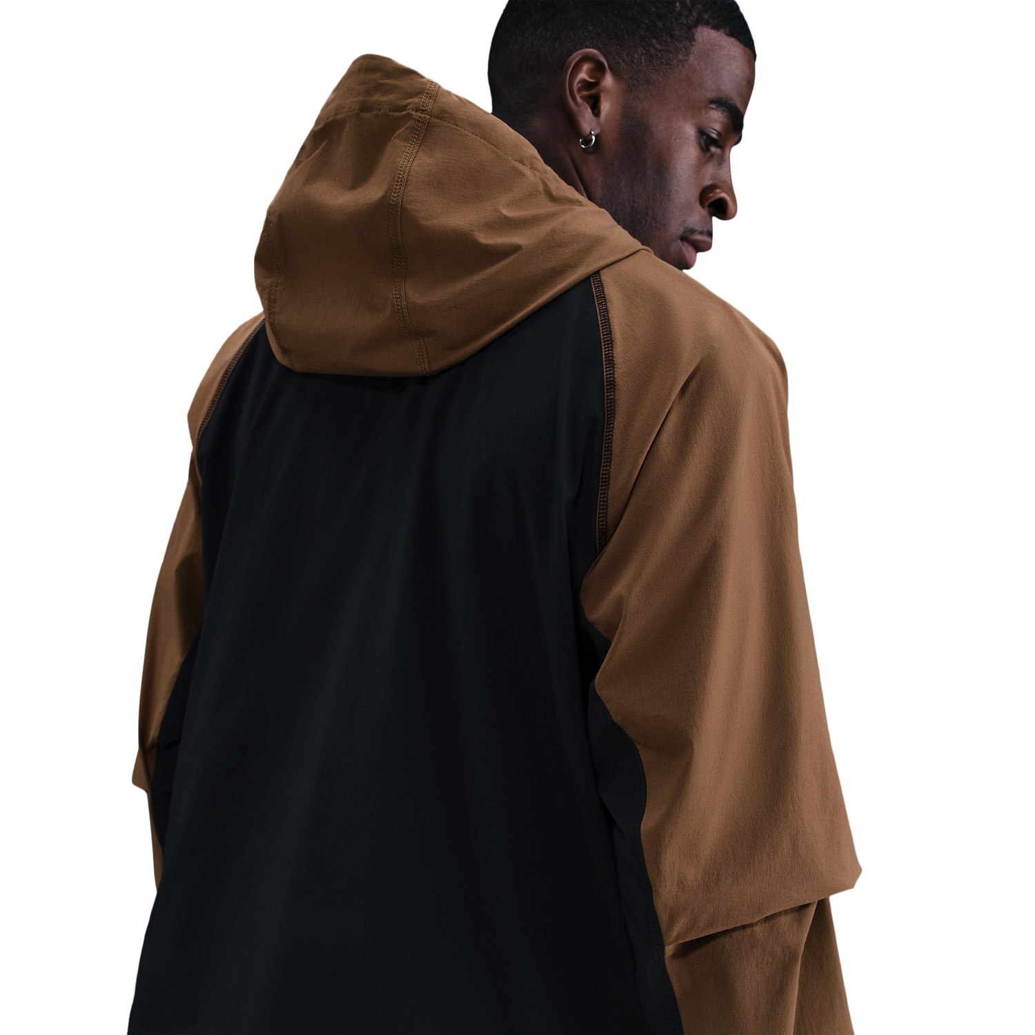 Nike Tech Woven WR Full-Zip Jacket - Men's - Black/Mosswood Brown/Black