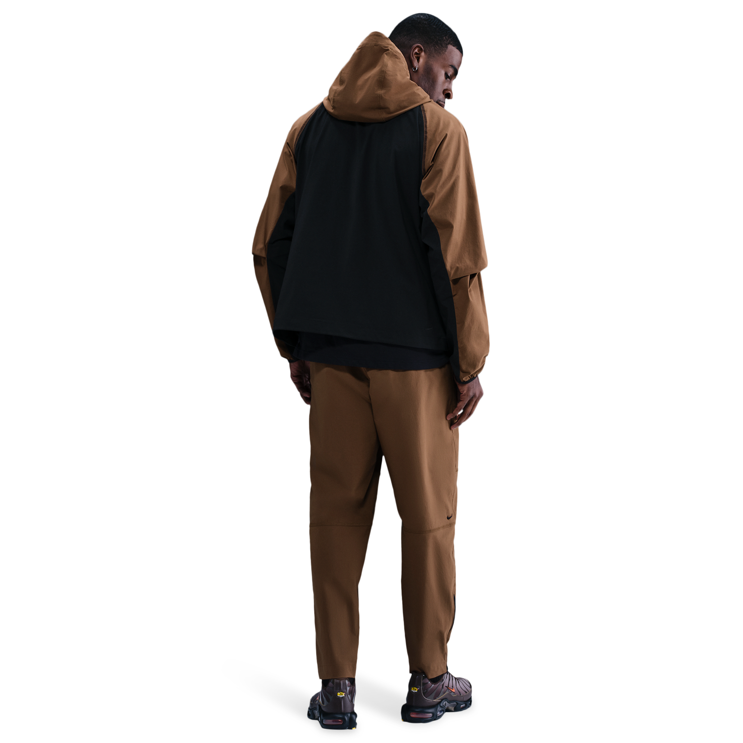 Nike Tech Woven WR Full-Zip Jacket - Men's - Black/Mosswood Brown/Black