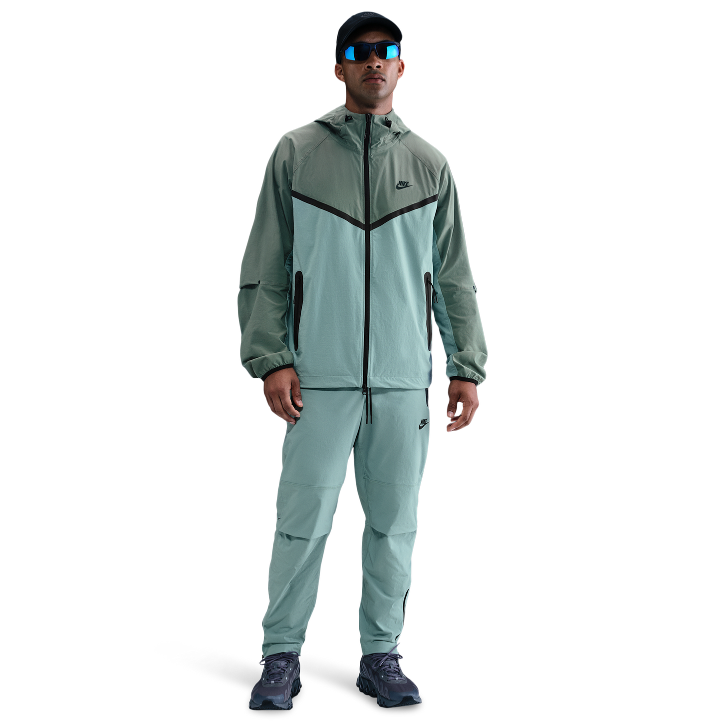 Nike Tech Woven WR Full-Zip Jacket - Men's - Black/Clay Green/Cannon
