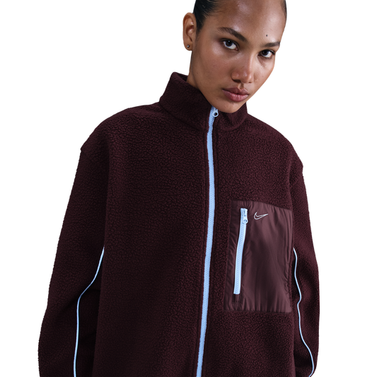 Nike NSW Sherpa Logo Jacket - Women's - Burgundy Crush/Burgundy Crush