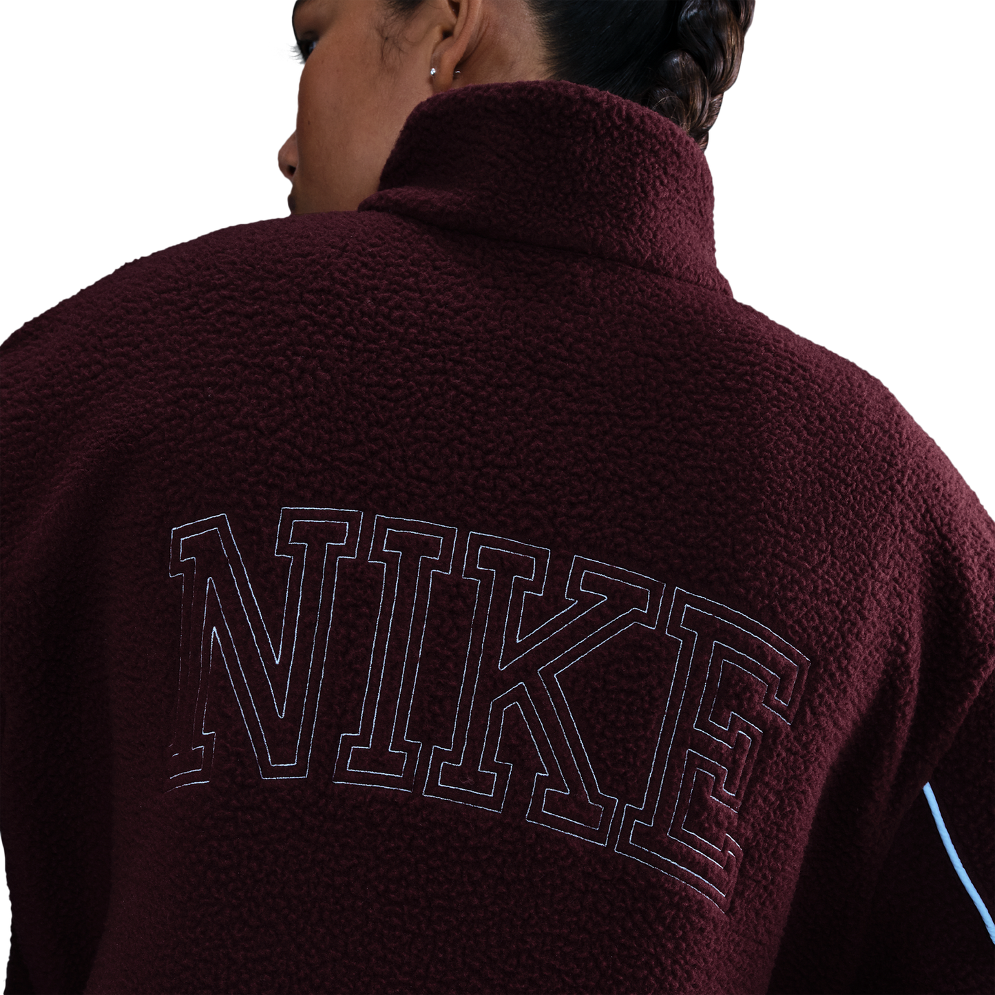 Nike NSW Sherpa Logo Jacket - Women's - Burgundy Crush/Burgundy Crush